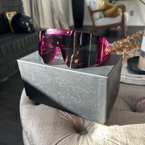 Rare Versace oversized sunglasses in pink frame